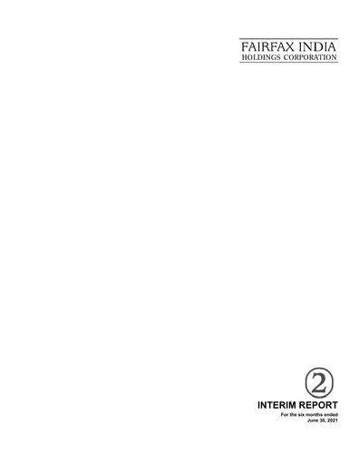 Thumbnail Fairfax India Holdings Quarterly Report 2021-q2