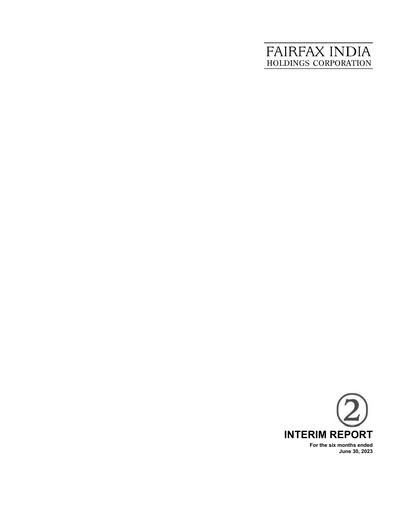 Thumbnail Fairfax India Holdings Quarterly Report 2023-q2