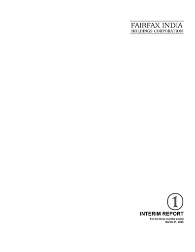 Thumbnail Fairfax India Holdings Quarterly Report 2025-q1