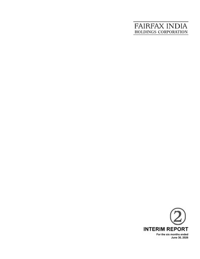 Thumbnail Fairfax India Holdings Quarterly Report 2026-q2