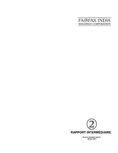 Thumbnail Fairfax India Holdings Quarterly Report 2017-q2