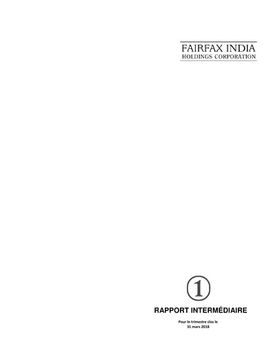 Thumbnail Fairfax India Holdings Quarterly Report 2018-q1