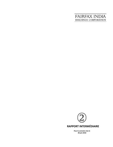Thumbnail Fairfax India Holdings Quarterly Report 2018-q2