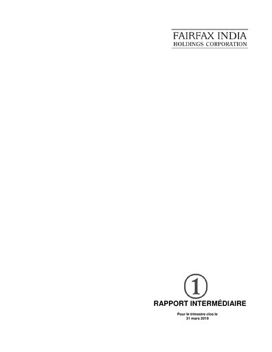 Thumbnail Fairfax India Holdings Quarterly Report 2019-q1