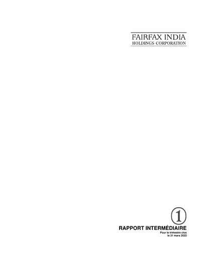 Thumbnail Fairfax India Holdings Quarterly Report 2022-q1