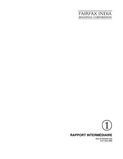 Thumbnail Fairfax India Holdings Quarterly Report 2025-q1