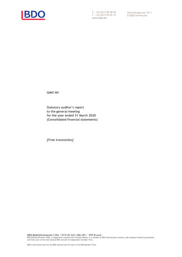 Thumbnail Gimv NV Financial Statement 2019-2020