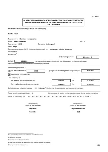 Thumbnail Gimv NV Financial Statement 2021-2022