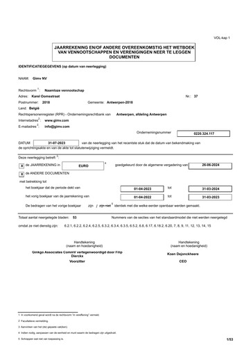 Thumbnail Gimv NV Financial Statement 2023-2024
