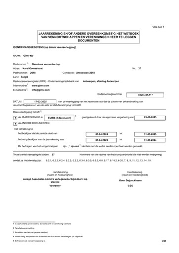 Thumbnail Gimv NV Financial Statement 2024-2025
