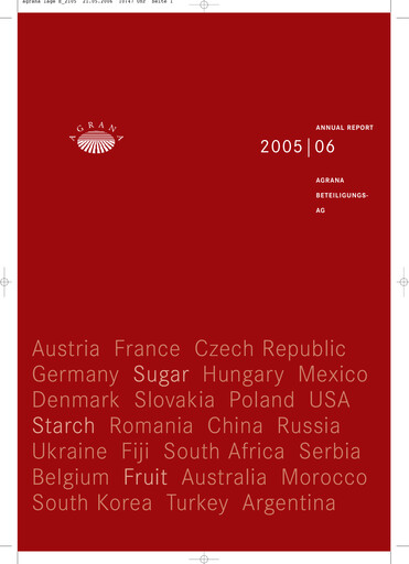 Thumbnail Agrana Annual Report 2005-2006