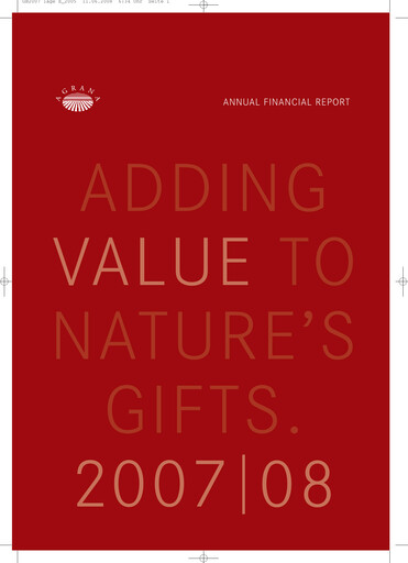 Thumbnail Agrana Financial Statement 2007-2008