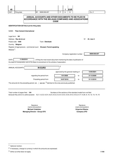 Thumbnail Titan Cement International Financial Statement 2020