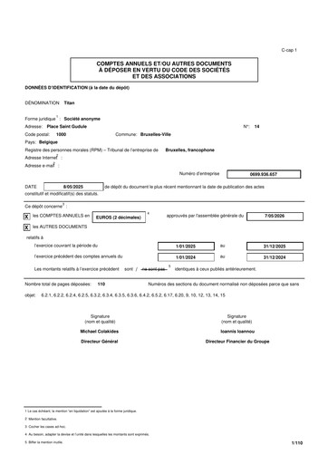 Thumbnail Titan Cement International Financial Statement 2025