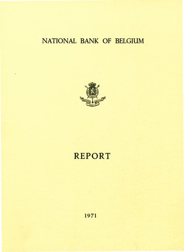 Miniature Banque nationale de Belgique Rapport annuel 1971