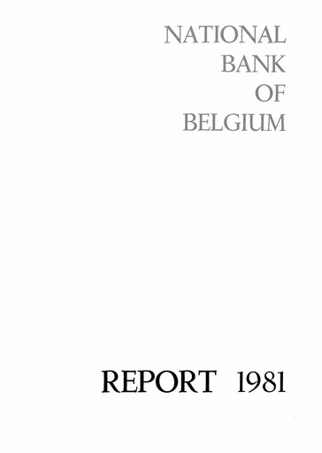 Miniature Banque nationale de Belgique Rapport annuel 1981