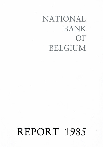 Miniature Banque nationale de Belgique Rapport annuel 1985