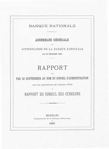 Miniature Banque nationale de Belgique Rapport annuel 1882