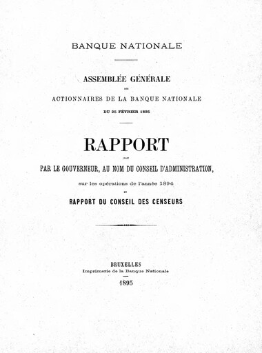 Miniature Banque nationale de Belgique Rapport annuel 1894