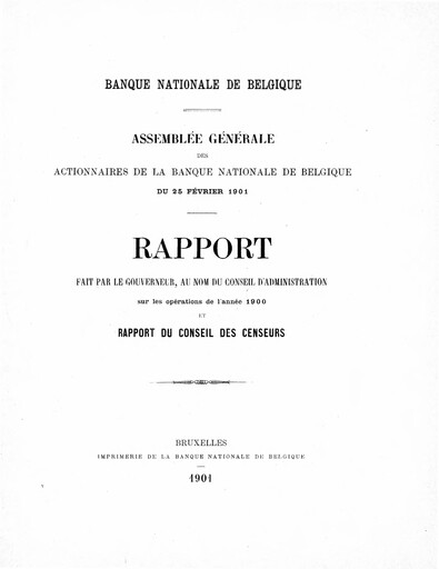Miniature Banque nationale de Belgique Rapport annuel 1900