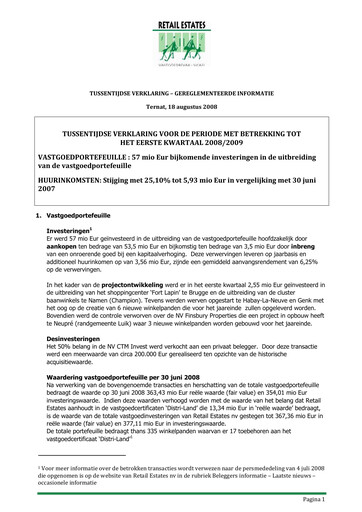 Vorschaubild Retail Estates NV Quartalsbericht 2008-2009-q1
