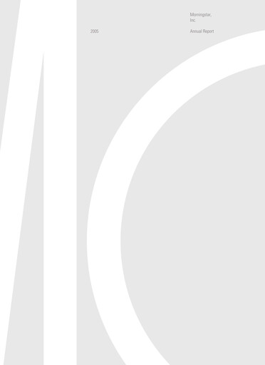 Thumbnail Morningstar
 Annual Report 2005