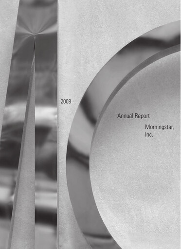 Thumbnail Morningstar
 Annual Report 2008