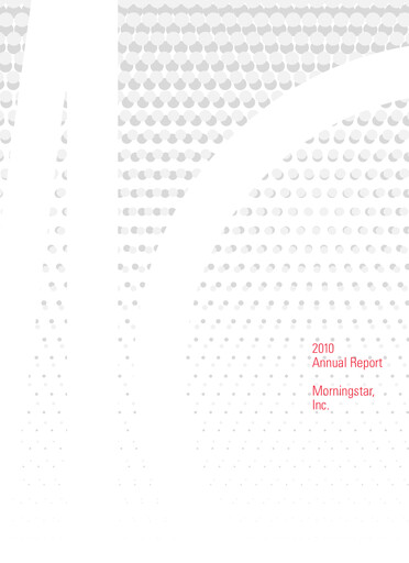 Thumbnail Morningstar
 Annual Report 2010