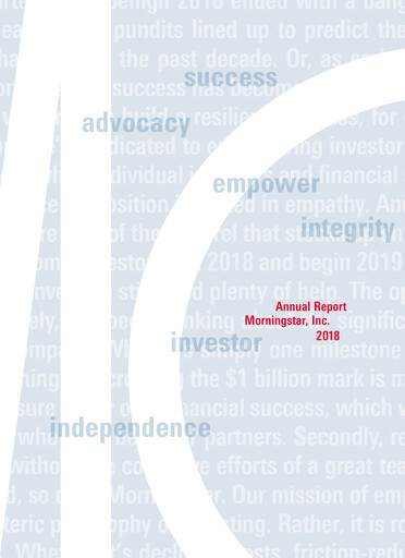 Thumbnail Morningstar
 Annual Report 2018