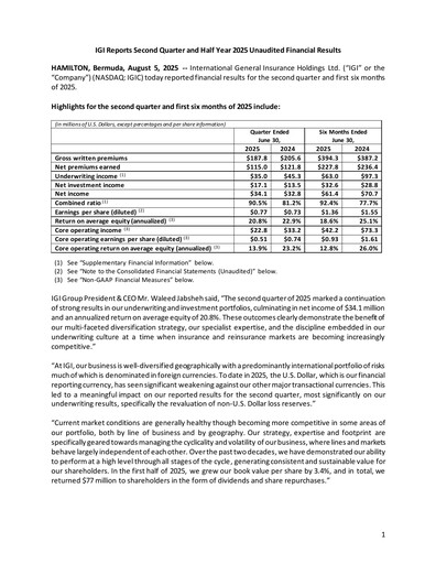 Thumbnail International General Insurance Financial Report 2025-h1