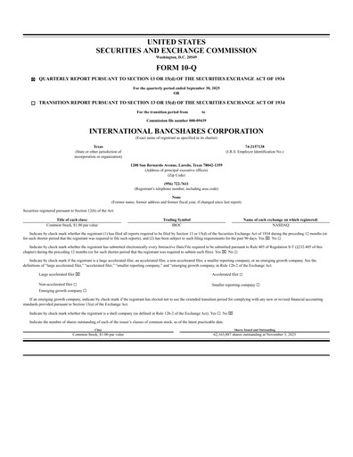 Thumbnail International Bancshares Corp Quarterly Report 2025-q3