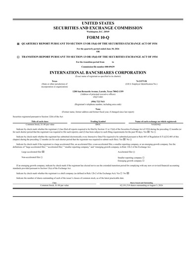 Thumbnail International Bancshares Corp Quarterly Report 2026-q2
