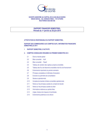 Thumbnail Ramsay Générale de Santé Half-year Report 2014-h1