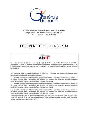 Vorschaubild Ramsay Générale de Santé Universelles Registrierungsdokument 2013