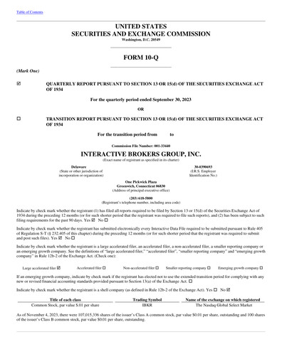 Thumbnail Interactive Brokers
 Quarterly Report 2023-q3