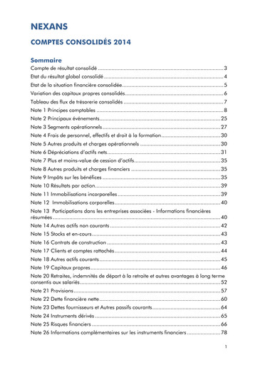 Vorschaubild Nexans Finanzmitteilung 2014