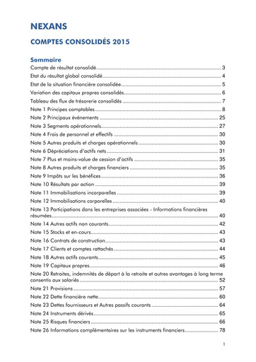 Vorschaubild Nexans Finanzmitteilung 2015