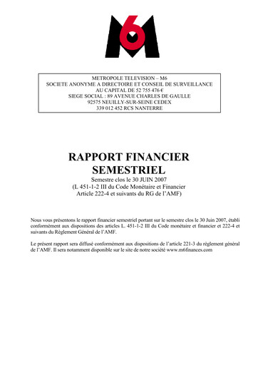 Thumbnail Métropole Télévision (Groupe M6) Half-year Report 2007-h1