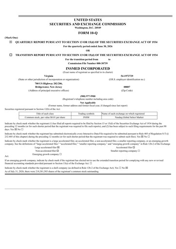 Miniature Insmed Rapport trimestriel 2026-q2