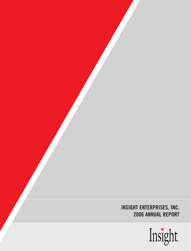 Thumbnail Insight Enterprises
 Annual Report 2006