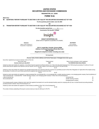 Thumbnail Insight Enterprises
 Quarterly Report 2025-q2