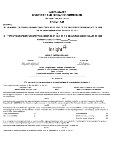 Thumbnail Insight Enterprises
 Quarterly Report 2025-q3