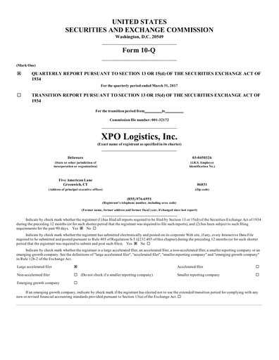 Thumbnail XPO Logistics Quarterly Report 2017-q1
