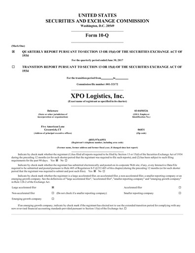 Thumbnail XPO Logistics Quarterly Report 2017-q2