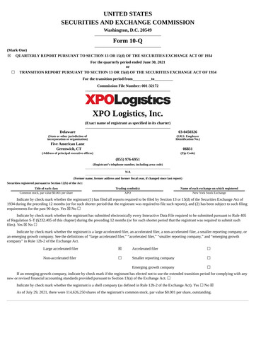 Thumbnail XPO Logistics Quarterly Report 2021-q2