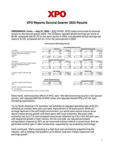 Thumbnail XPO Logistics Quarterly Report 2025-q2