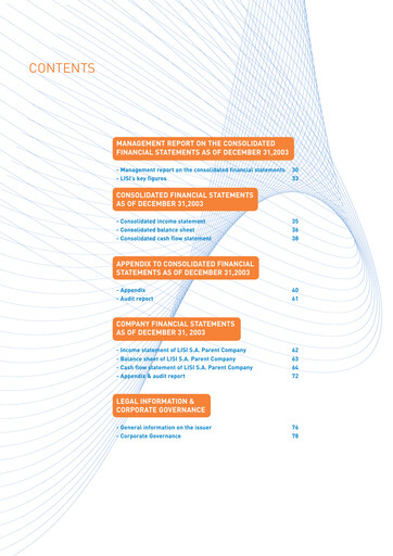 Thumbnail Lisi S.A. Financial Report 2003