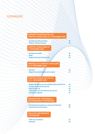 Vorschaubild Lisi S.A. Finanzmitteilung 2003