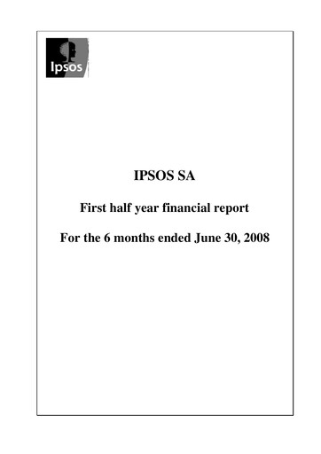 Thumbnail Ipsos Half-year Report 2008-h1