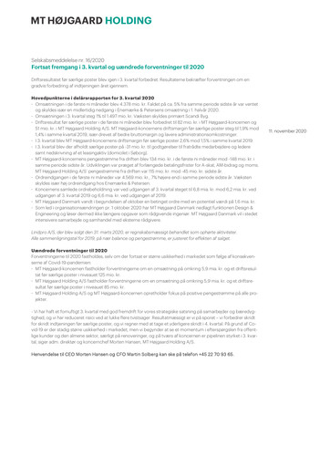Thumbnail MT Højgaard Holding Quarterly Report 2020-q3